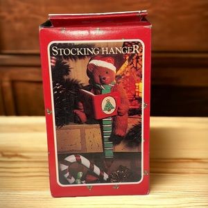 Vintage Christmas Bear Stocking Holder Hanger